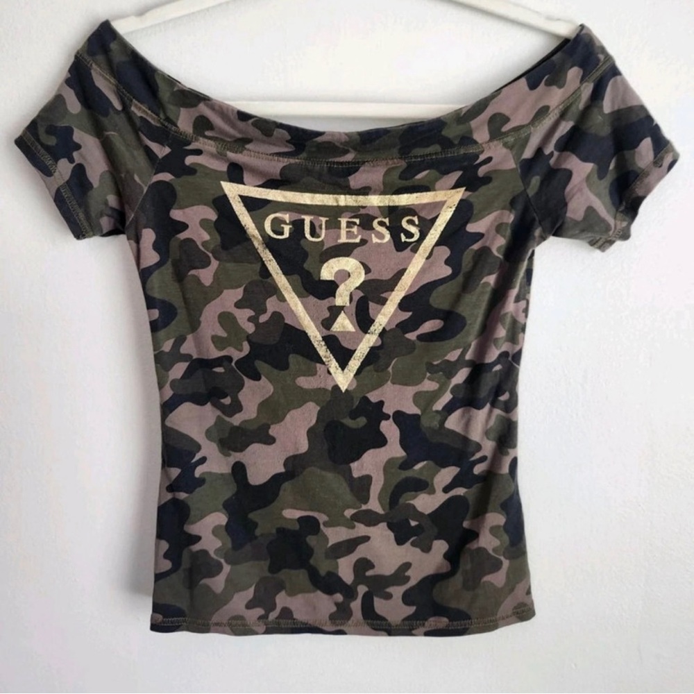 GUESS Camouflage Fitted Short Sleeve Tee
